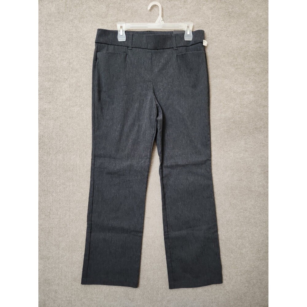 Maurices Bootcut Bengaline Pants Womens L Short Gray Pull On Stretch NEW